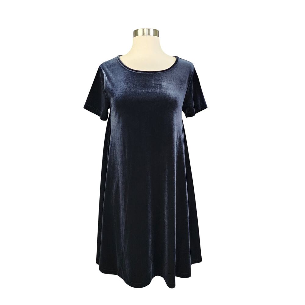 Vineyard Vines Womens Velvet Shift Dress Size XS Midnight Blue Velour A Line NWT